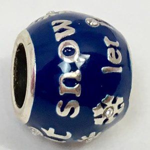 Brighton "Let It Snow" Bead, J99972, Silver/Blue Enamel, New